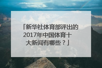 新华社体育部评出的2017年中国体育十大新闻有哪些？
